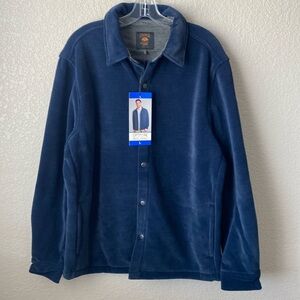 Copper & Oak Men's Heavyweight Shirt Jacket Stretch Corduroy  Dark Blue/Large